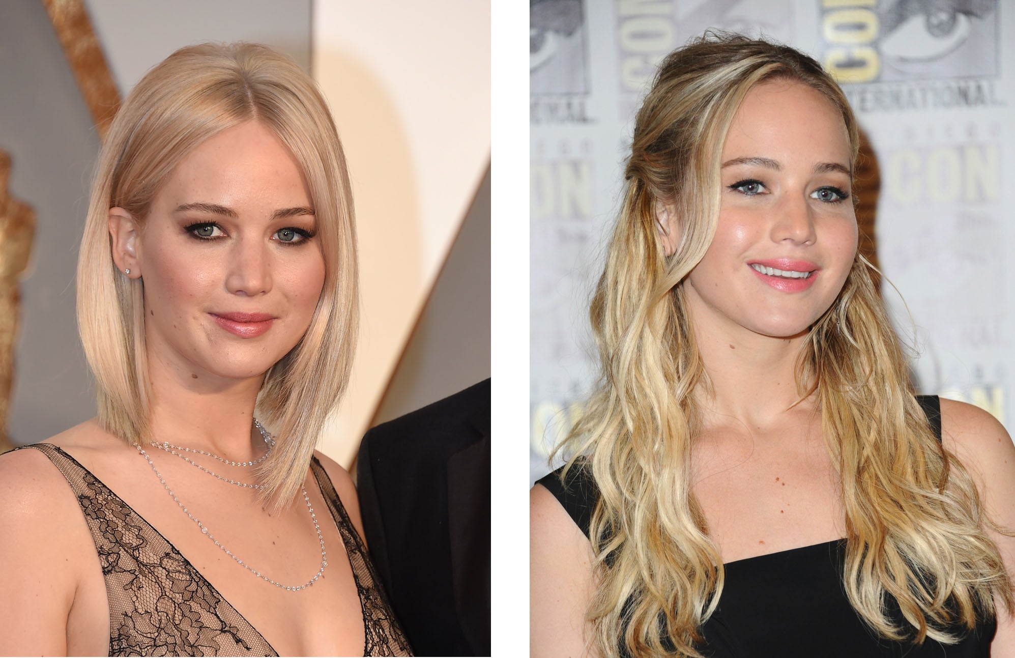 La actriz Jennifer Lawrence suele cambiar de look de vez en cuando. Su último cambio resultó un gran acierto: de la melena larga pasó a una media melena más rubia, luciendo el 'ice blonde', el rubio platino que es una de las tendencias para esta primavera.