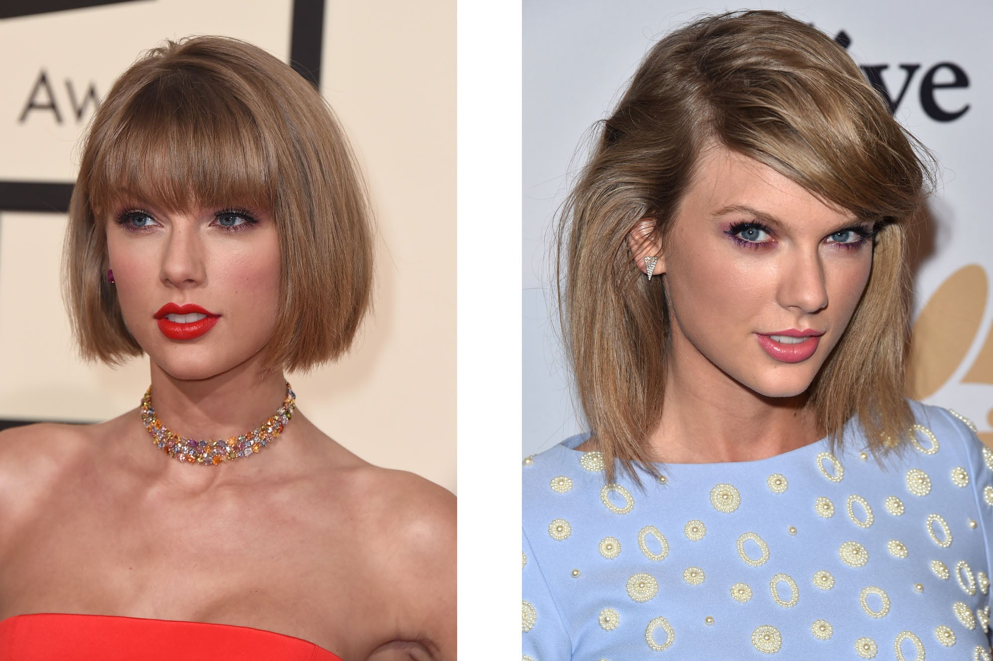 Desde que se cortara la larga melena que lucía en los primeros años como cantante, Taylor Swift no ha cambiado demasiado de look, y el último ha sido un cambio sutil, pero ha dado mucho que hablar. La cantante luce un carré con flequillo, que puede convertirse en uno de los peinados de la primavera.