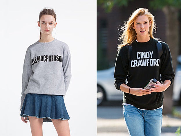 Galería. Las sudaderas con el nombre de las tops se imponen. A la izquierda, modelo de Zara; a la derecha, de Reformation.