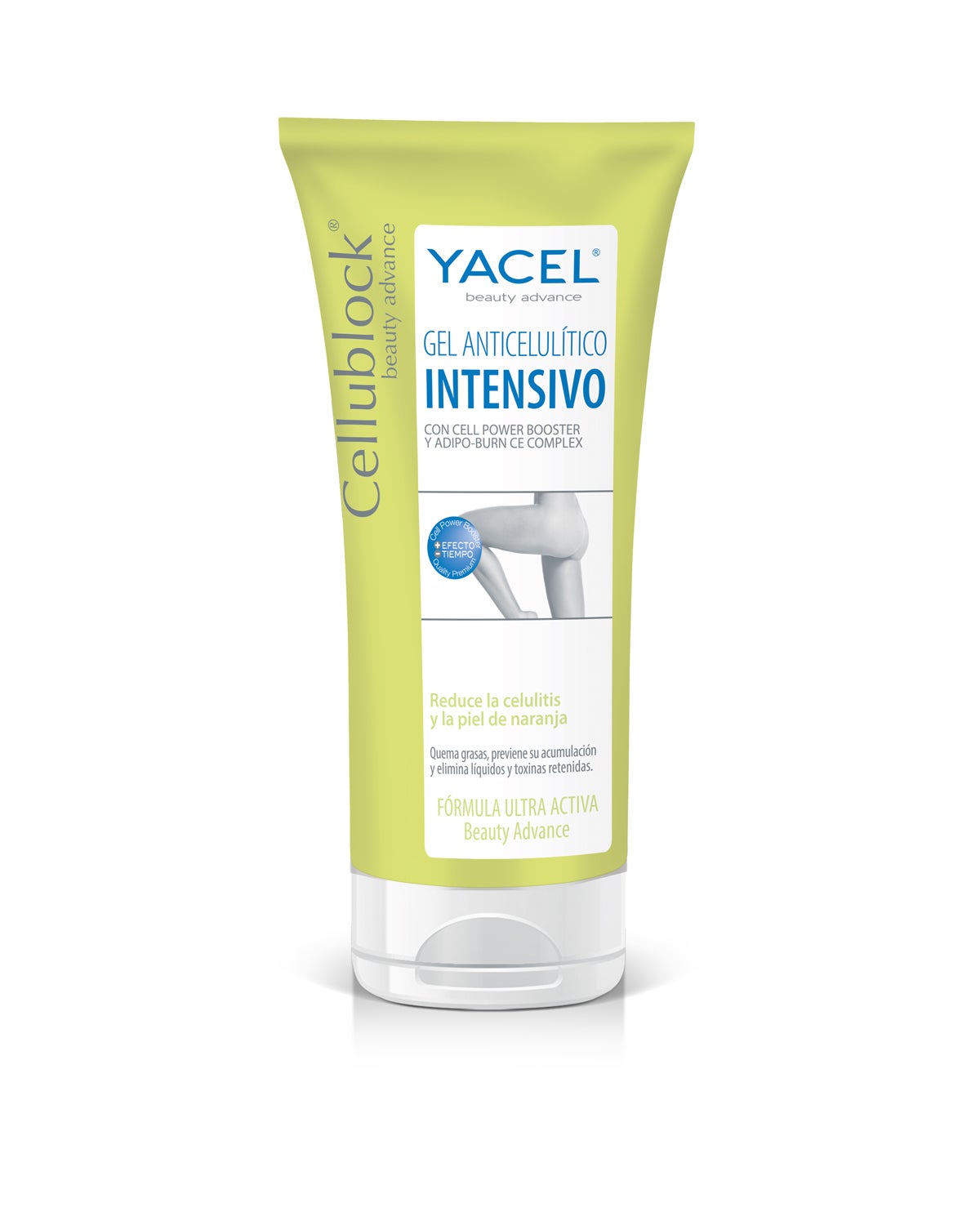 Tratamiento anticelulítico intensivo que elimina líquidos y toxinas retenidos, así como la antiestética piel de naranja. La silueta se perfila al reducirse los nódulos celulíticos, y la piel recupera su vitalidad y luminosidad natural. (Precio: 12,95€, 200 ml).