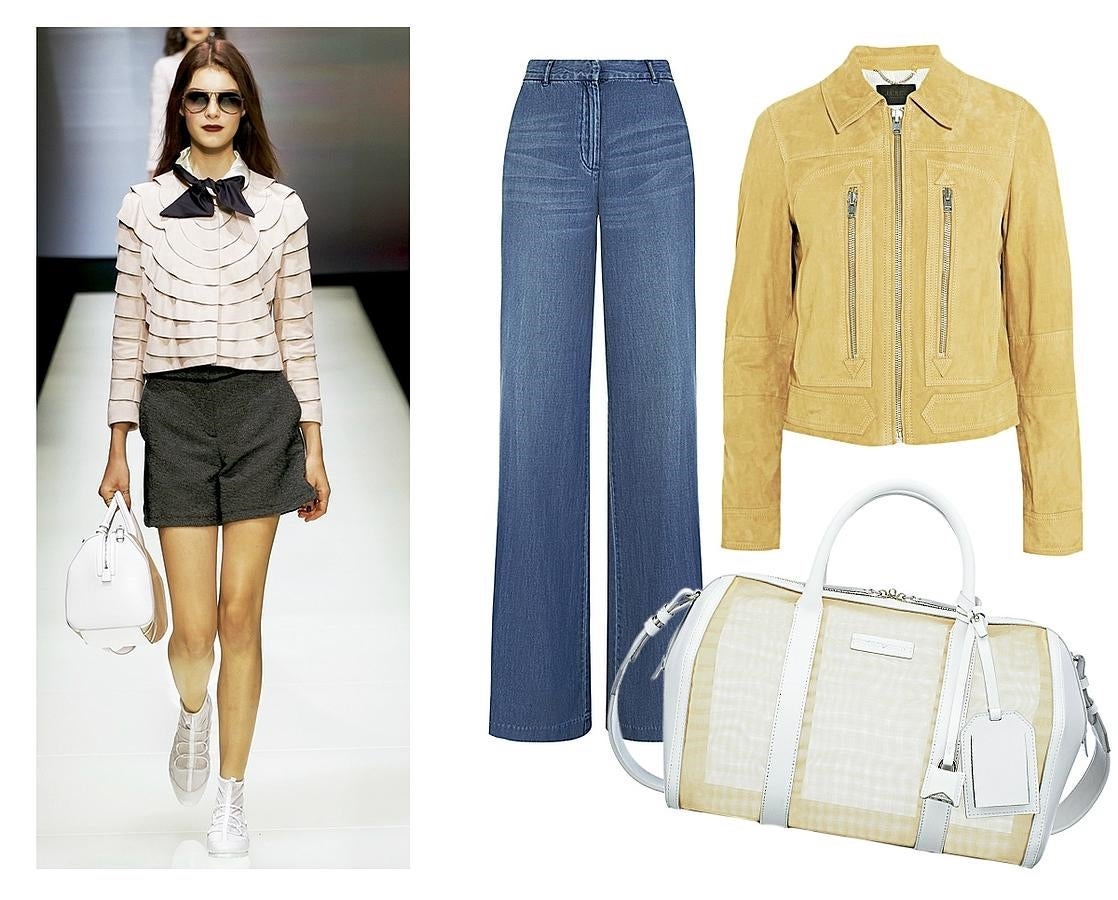 En plástico o en malla. El exhibicionismo es tendencia. Ariesga, combina y gana. (Emporio Armani Con short o con vaquero de campana; Michael Kors, J.Crew, Emporio Armani)