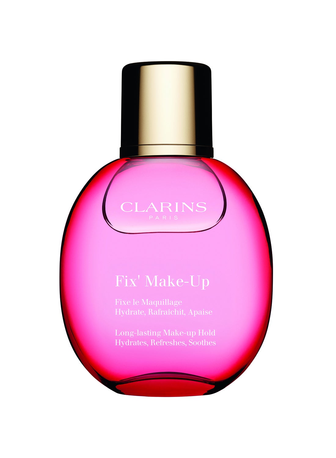 Fix Make Up de Clarins. Bruma ultra-fina no pegajosa, que envuelve el rostro con un velo fijador proporcionando un maquillaje de larga duración. Su escudo urbano anticontaminación aporta hidratación, confort y luminosidad. (29,50€).