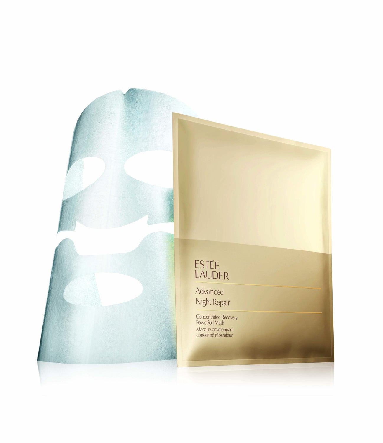 Mascarilla facial Advanced Night Repair Concentrated Recovery PowerFoil Mask de Estée Lauder. Ayuda a la piel fatigada a recuperarse de las agresiones diarias para mostrar un aspecto más hidratado, radiante y renovado. Con tecnologías restauradoras, ácido hialurónico y anti-irritantes potentes. (103€, 4 dosis en El Corte Inglés).