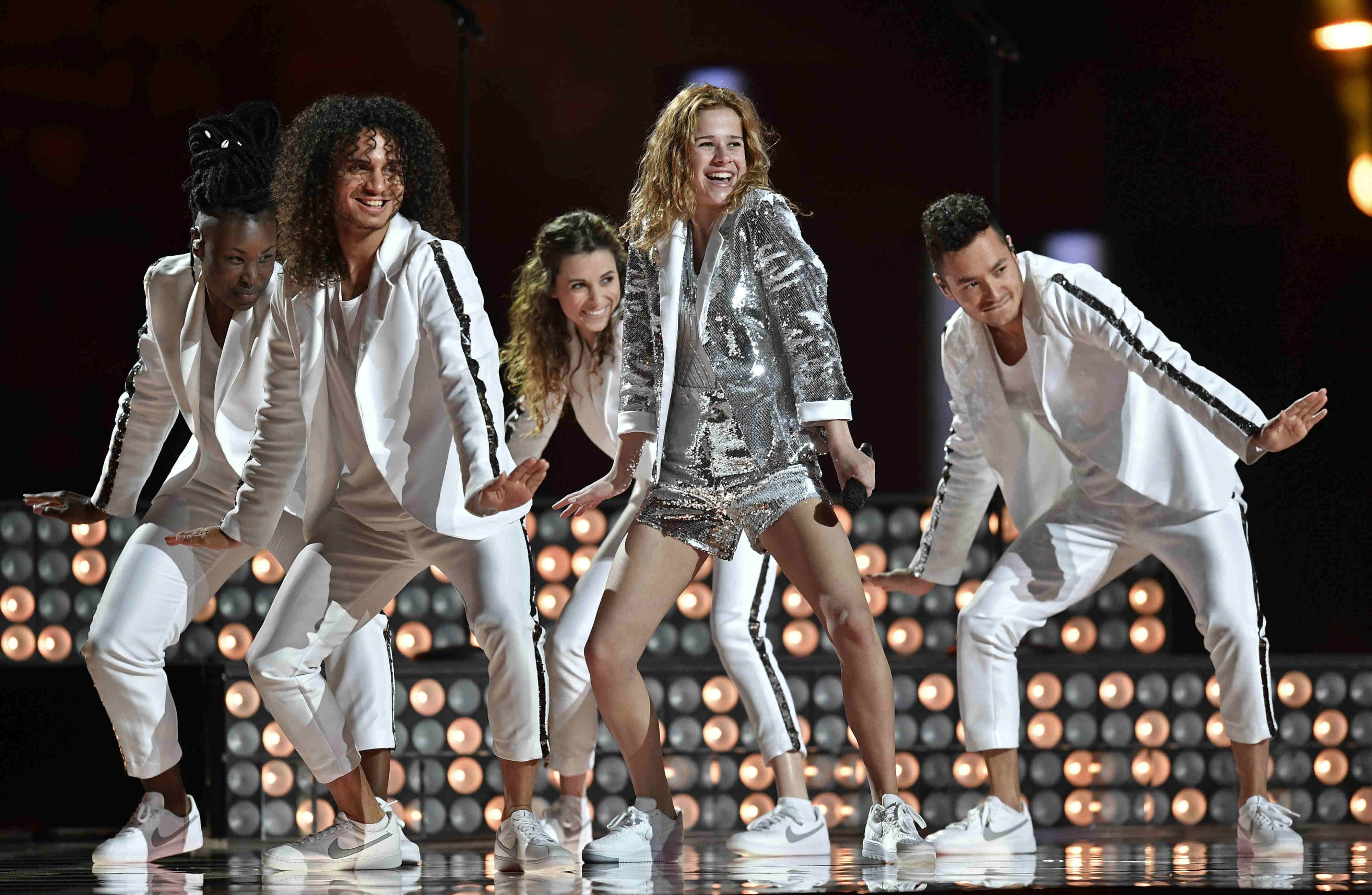 Así de feliz se mostraba Laura Tesoro durante el ensayo de 'What's The Pressure'