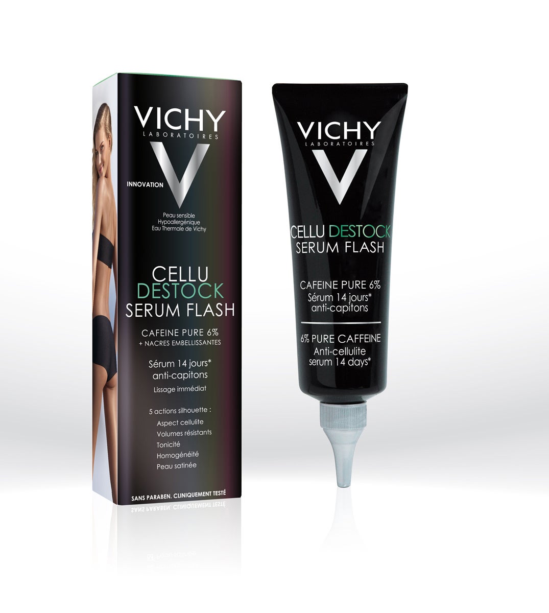 Sérum anti-celulitis con resultados probados en sólo 14 días. Para mujeres que quieren luchar contra el aspecto visible de la celulitis, la falta de tonicidad y las zonas rebeldes de los muslos, nalgas, caderas, vientre y/o brazos. (32€).