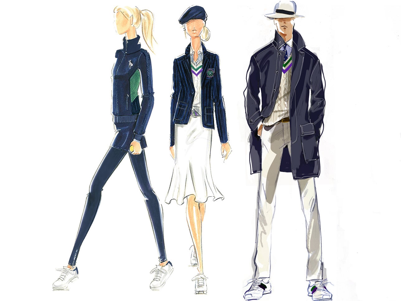 En el 130 aniversario del torneo de Wimbledon, el All England Lawn Tennis Club ha vuelto a confiar en Ralph Lauren para diseñar los uniformes de todos los participantes, desde los jueces a los recoge pelotas. Esta es su 11ª participación en el torneo de tenis sobre hierba.