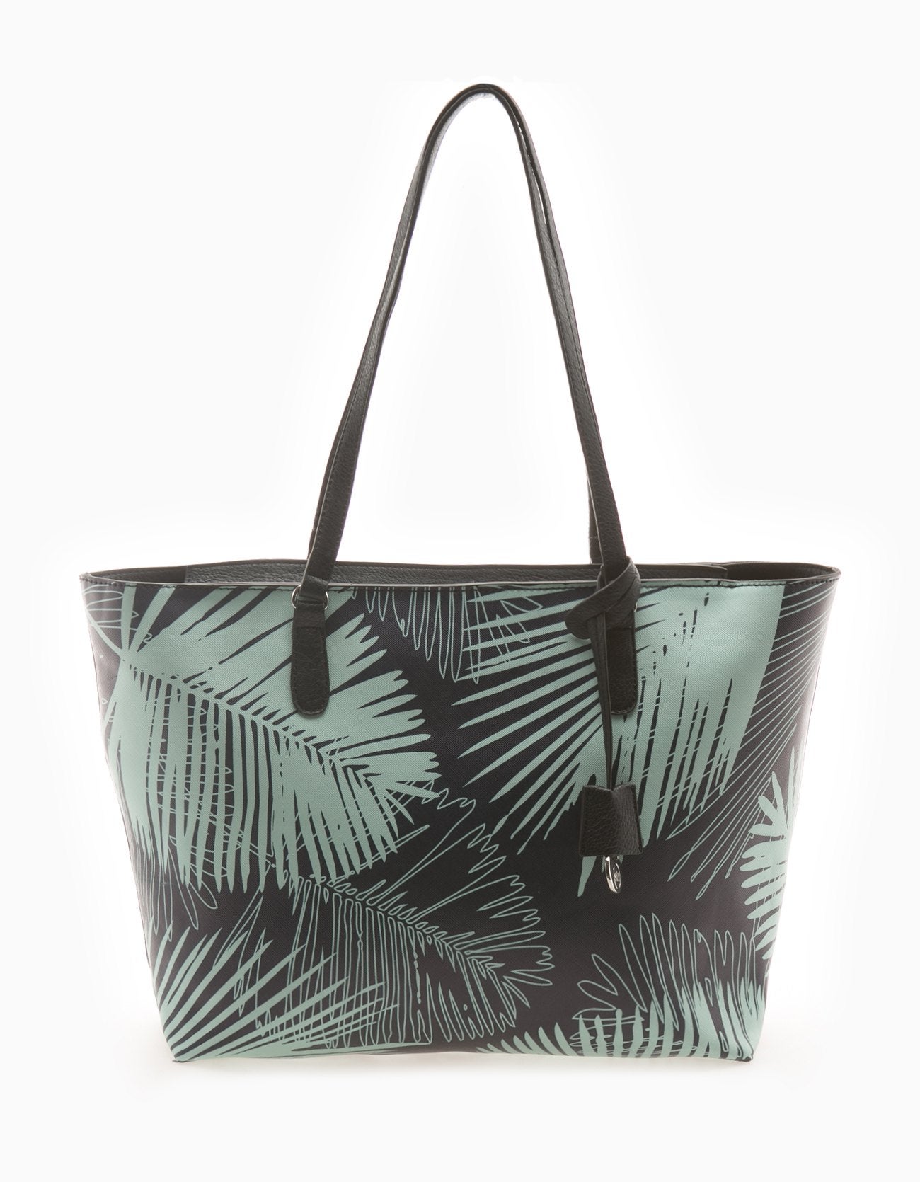 Tipo shopper con estampado vegetal, este modelo de Stradivarius (Precio rebajado de 17.99 euros a 9.99 euros).