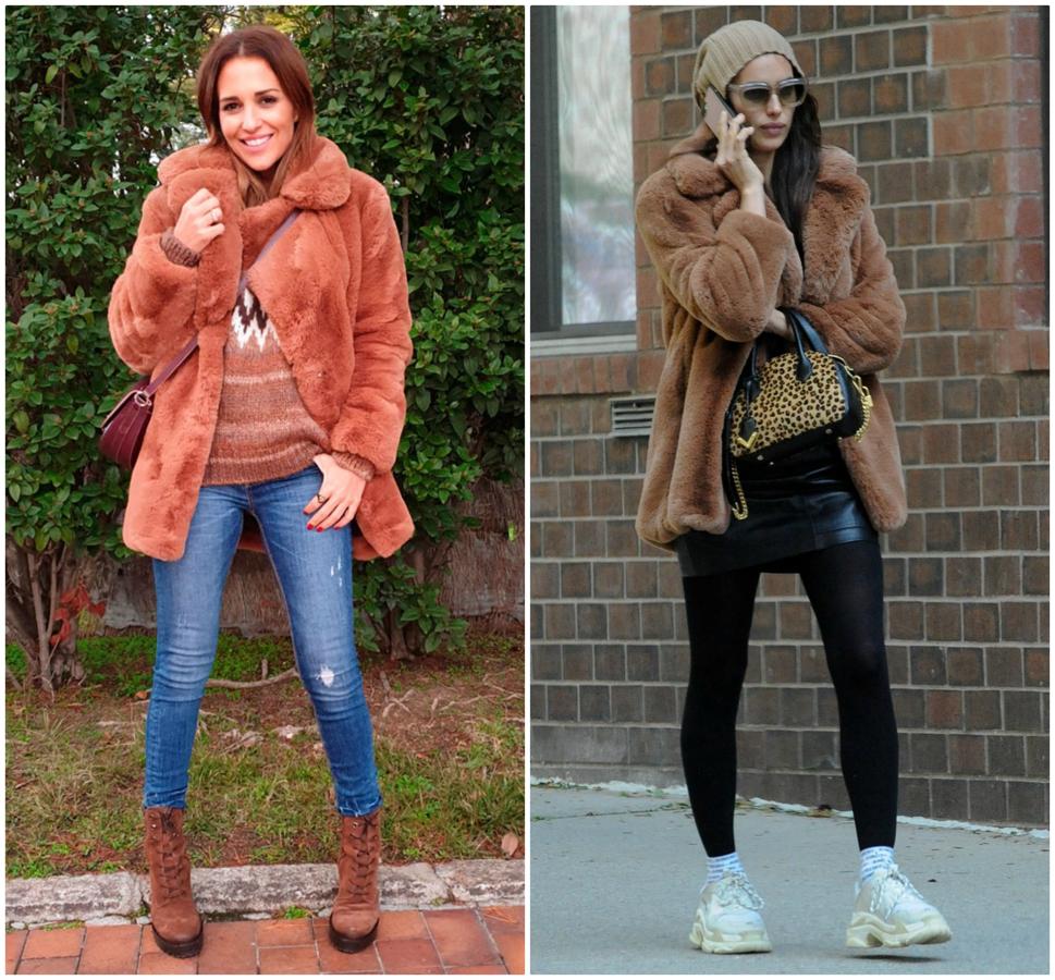 Paula Echevarría e Irina Shayk  comparten el mismo abrigo 'teddy bear' de Mango, un diseño que costaba 79.99 euros pero que la actiz española ha conseguido 'agotar' después de compartir una foto en Instagram en la que esta prenda es la protagonista de un sencillo look 'comfy'.