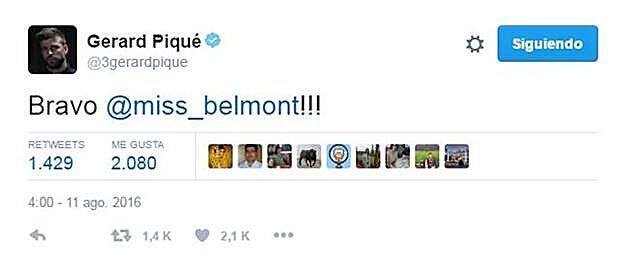 Gerard Piqué, entre las madrugadores que vieron en vivo la carrera de Mireia.