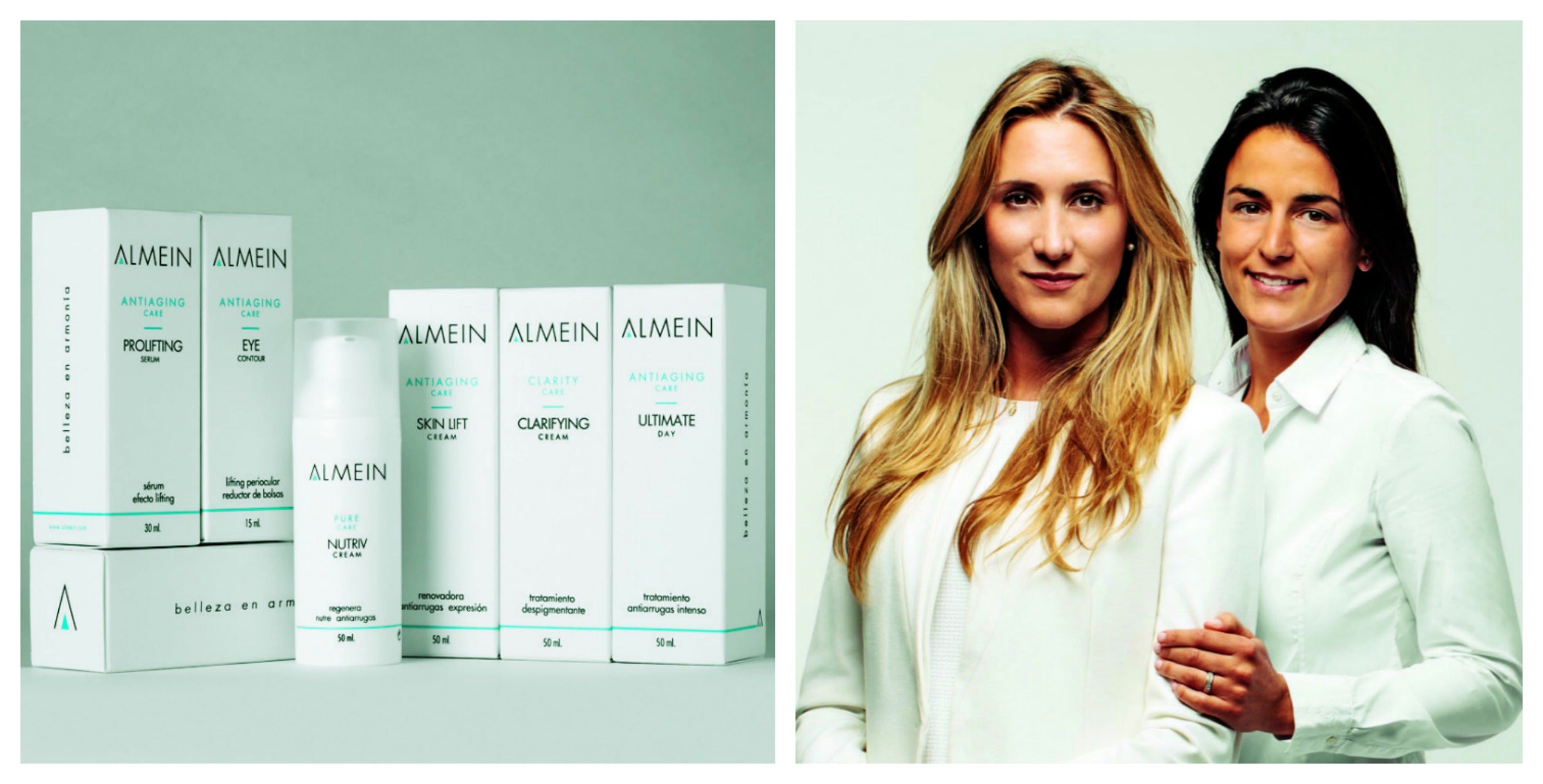 La firma de belleza Almein nace de la necesidad de Sofía Aparici, su creadora junto a Laura Llorens. A los 25 años, sufrió envejecimiento prematuro de la piel y no ha parado hasta encontrar las claves para un cuidado antiedad biotecnológico y con principios activos puros. www.almein.com.