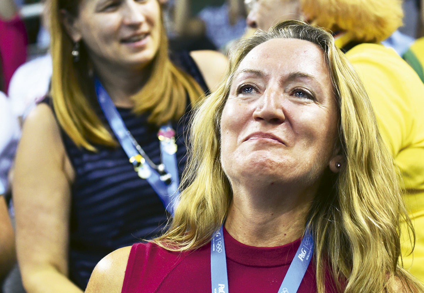 Paqui García, madre de Mireia Belmonte, durante la competición de su hija.
