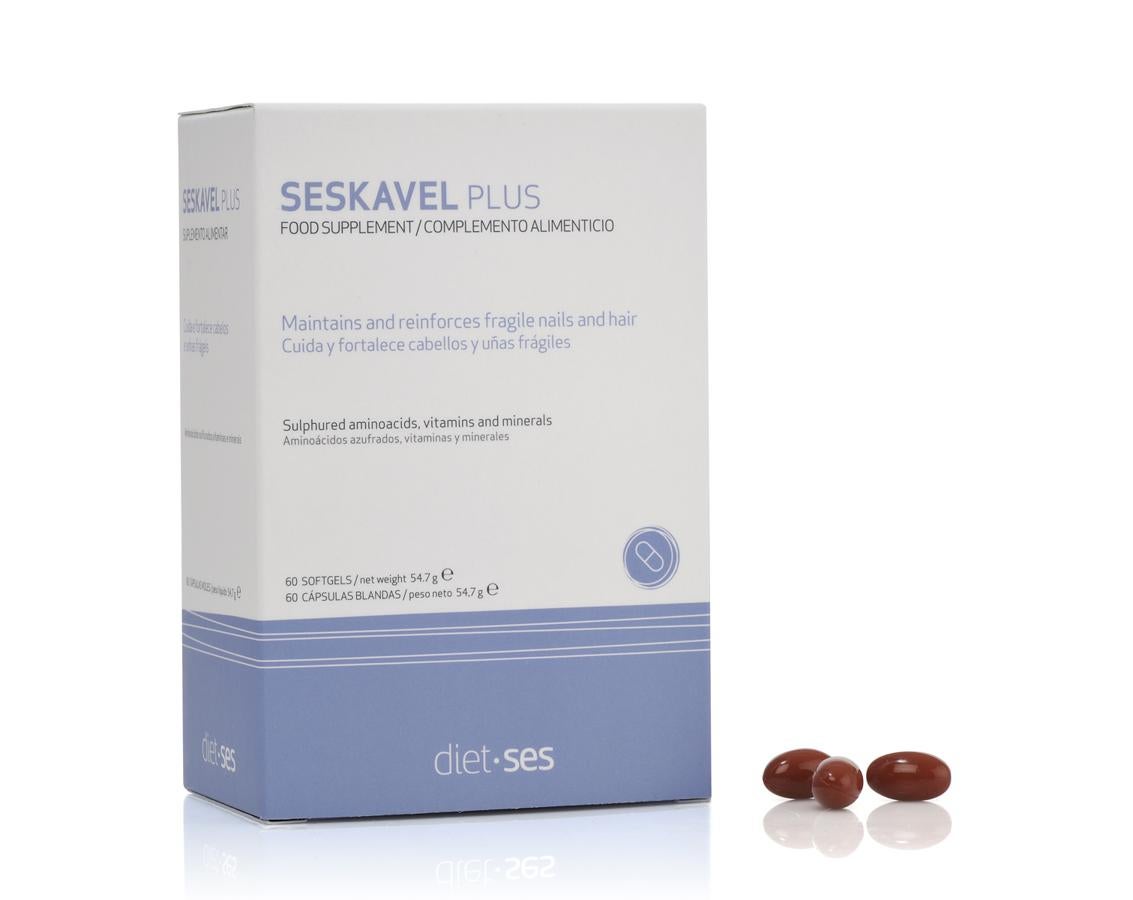 Complemento alimenticio enfocado a reparar el cabello frágil y las uñas quebradizas. Con Biotina y L-Cistina. (29,95€, 60 uds).