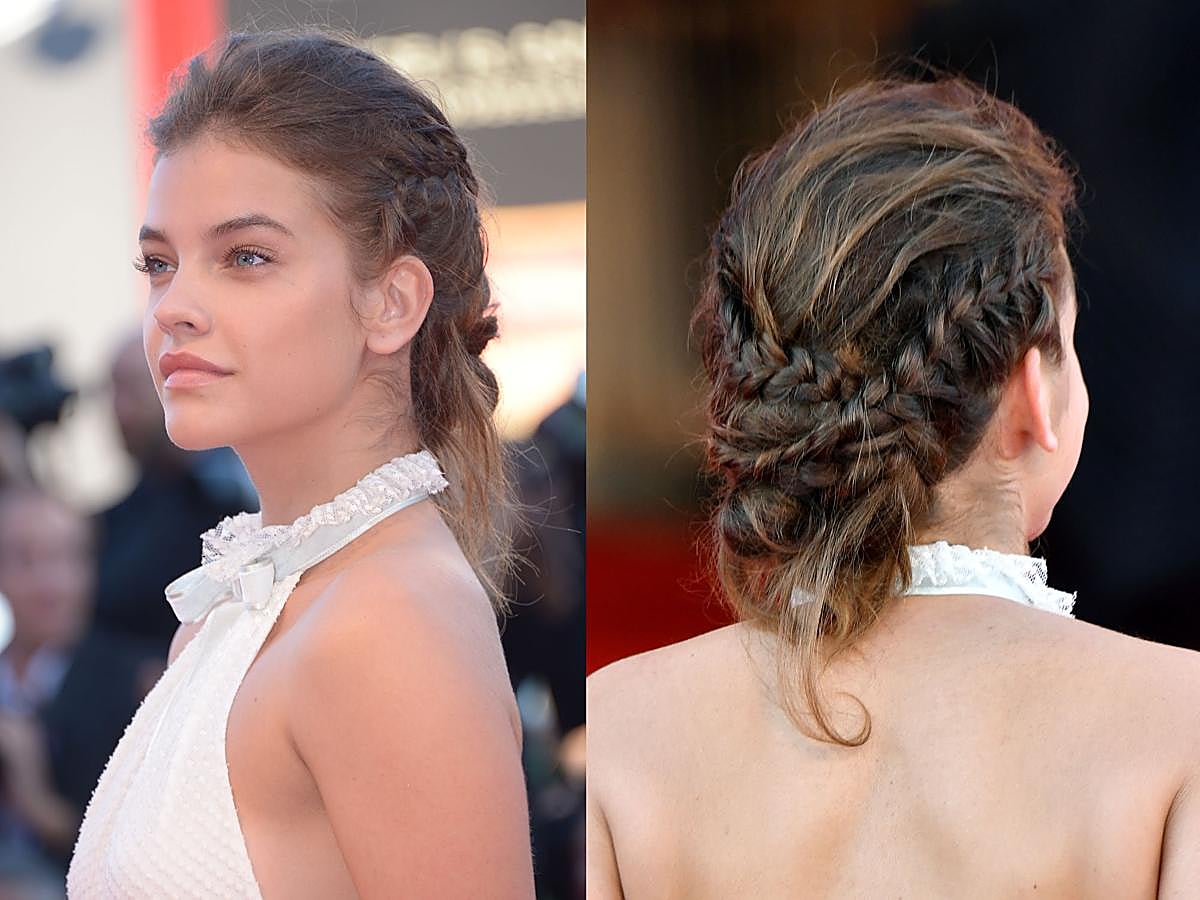Si eres una romántica empedernida y adoras las trenzas, una opción siempre ganadora será un recogido como el que lució la top Barbara Palvin en el último Festival de Venecia. Varias trenzas de raíz que se unen en un recogido bajo con mechones sueltos, para darle un toque más informal y bohemio.