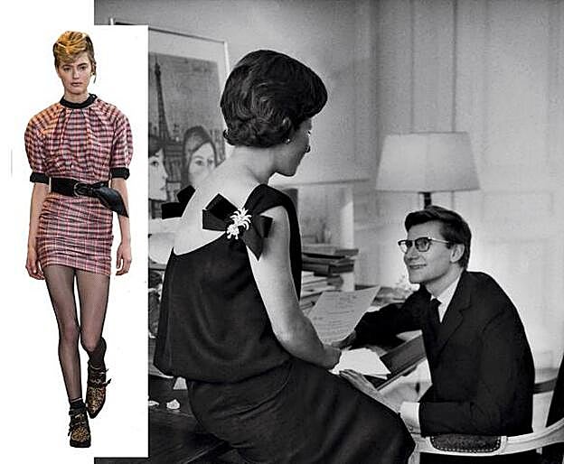 Lucienne-Andrée Mathieu Saint Laurent ante su hijo Yves.