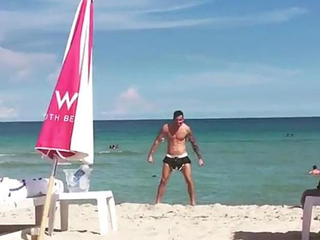 Enzo Renella mofándose de Cristiano Ronaldo, actual pareja de su ex.