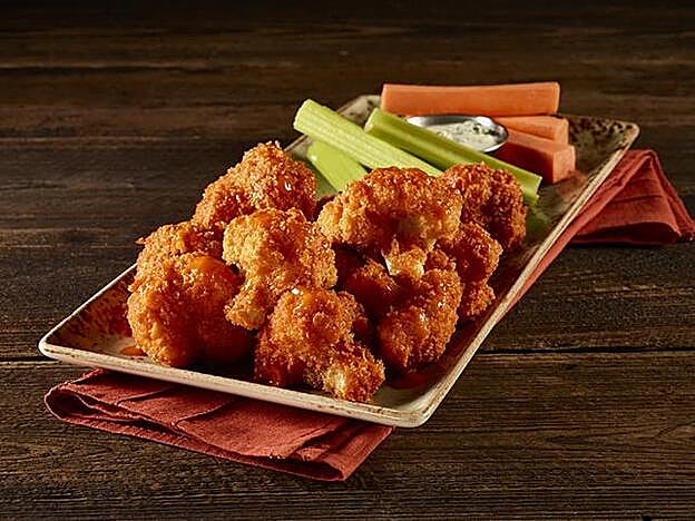 Alitas vegetarianas del Hard Rock Café de Barcelona, hechas con coliflor.