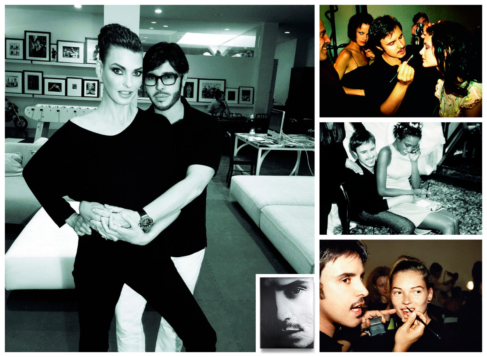 El fundador de Nars ha sido el único make up artist con 26 portadas consecutivas de la edición americana de Vogue. Su trabajo en los 90 fue indisoluble del fenómeno de las súpermodelos (que le adoraban). Ahora podemos descubrirlo a través de un libro cuajado de imágenes desconocidas y soprendentes. (Linda Evangelista Shalom Harlow Naomi Campbell Kate Moss)