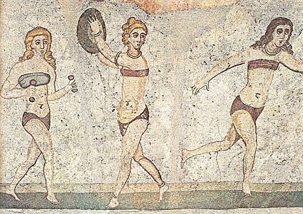 Mujeres espartanas, practicando deporte.