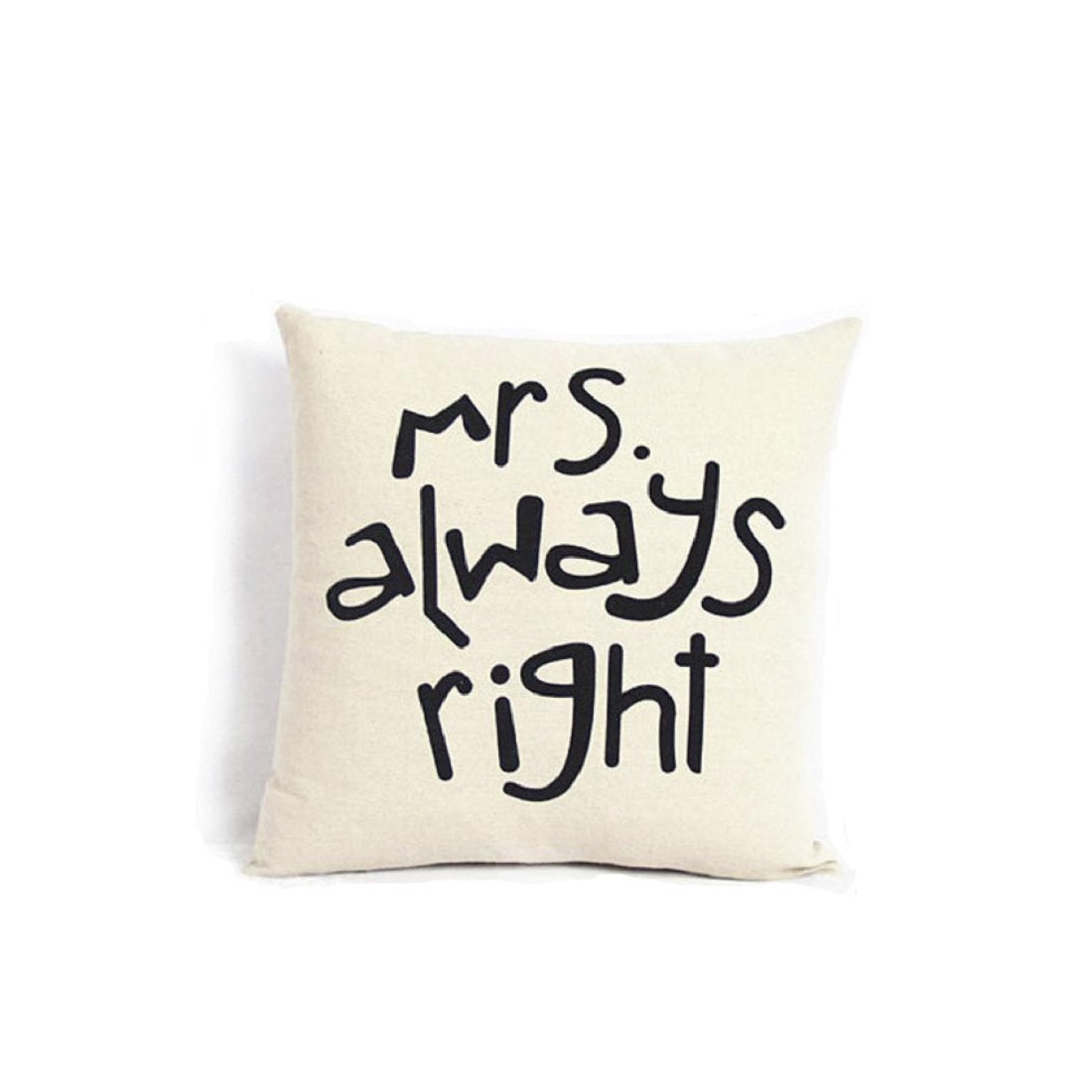 Cojín "Mrs. Always Right de Amazon (Precio: 3,52€).