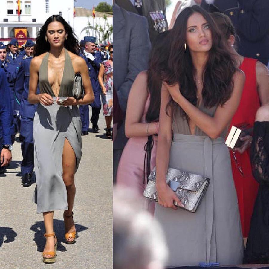 Para acompañar a su chico en el reparto de despachos de Tenientes del Ejército del Aire del pasado verano en San Javier (Murcia), la modelo, que coincidió con la reina Letizia, optó por un look demasiado atrevido. Estaba guapa a rabiar, sin embargo, este tipo de actos requiere de un estilo más conservador.