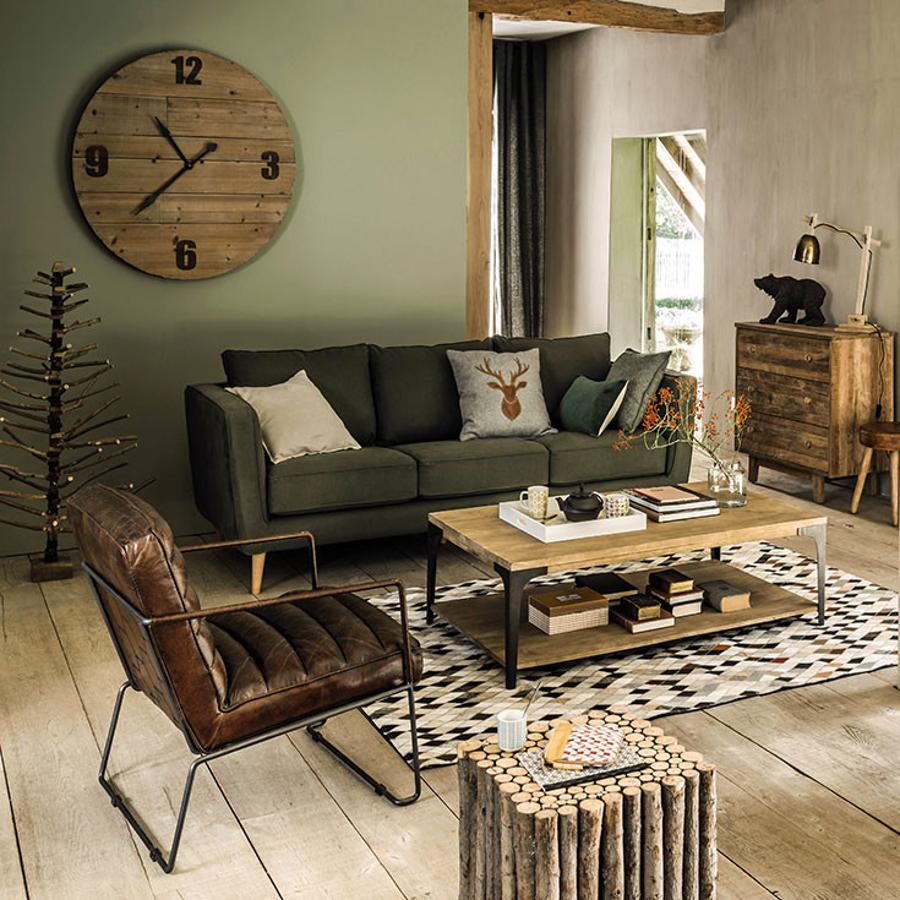 El estilo 'rustic chic', con la madera y el cuero como materiales estrella, es perfecto para introducir notas de color en verde.