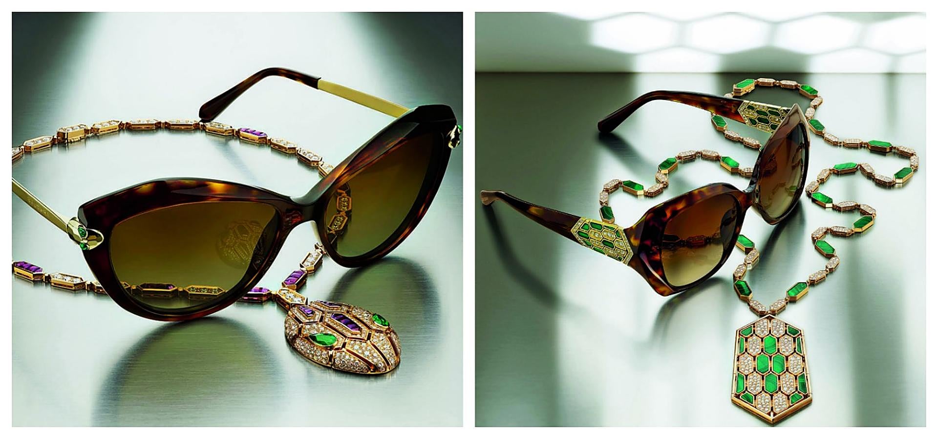 Si bulgari ya nos sorprendió con con los bolsos que derivó de sus famosos collares y relojes Serpenti, ahora la firma está dispuesta a no quedarse atrás con la línea de gafas que ha creado a partir del diseño de una cabeza de serpiente. ¿El código? Glamouroso, sugerente y no apto para minimalistas. Las encontrarás con distintos frontales, adornos y patillas (tanto en pasta como metálicas).