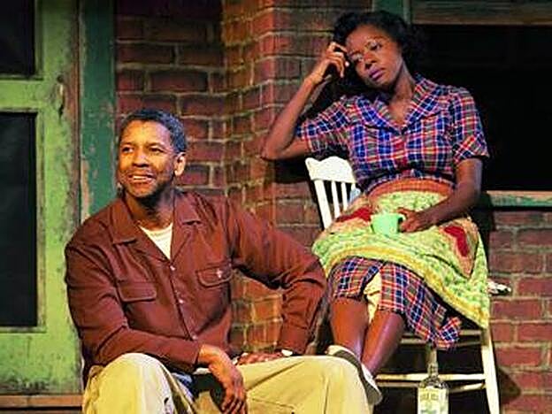 Con Denzel Washington en el teatro