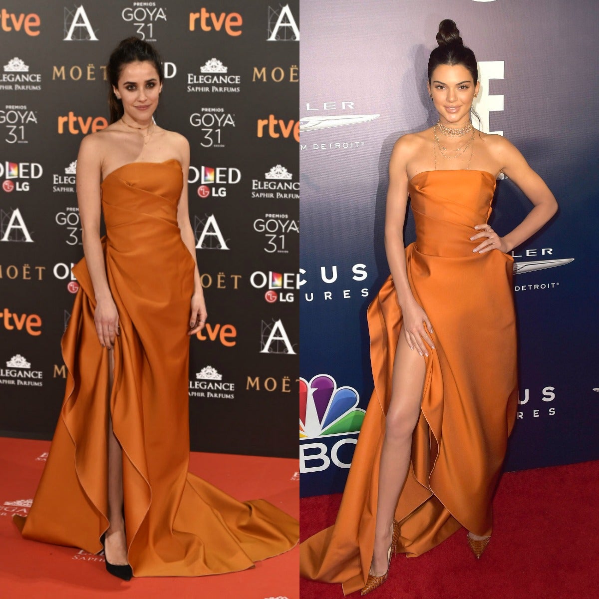 En los Goya de 2017 tuvimos un 'déjà vu' con Macarena García. "Este vestido nos suena", comentamos en la redacción. Y tanto, hacía solo unas semanas que Kendall Jenner lo había lucido en otra alfombra roja.