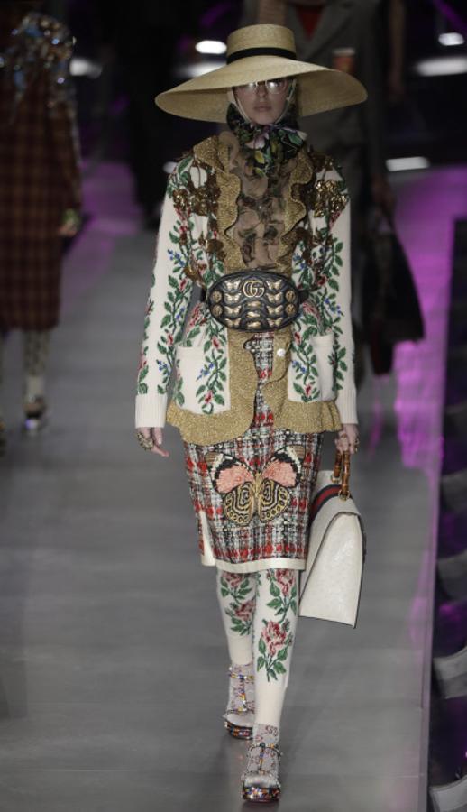 Look barroco de la colección otoño-invierno 2017/18 de Gucci en la Semana de la Moda de Milán
