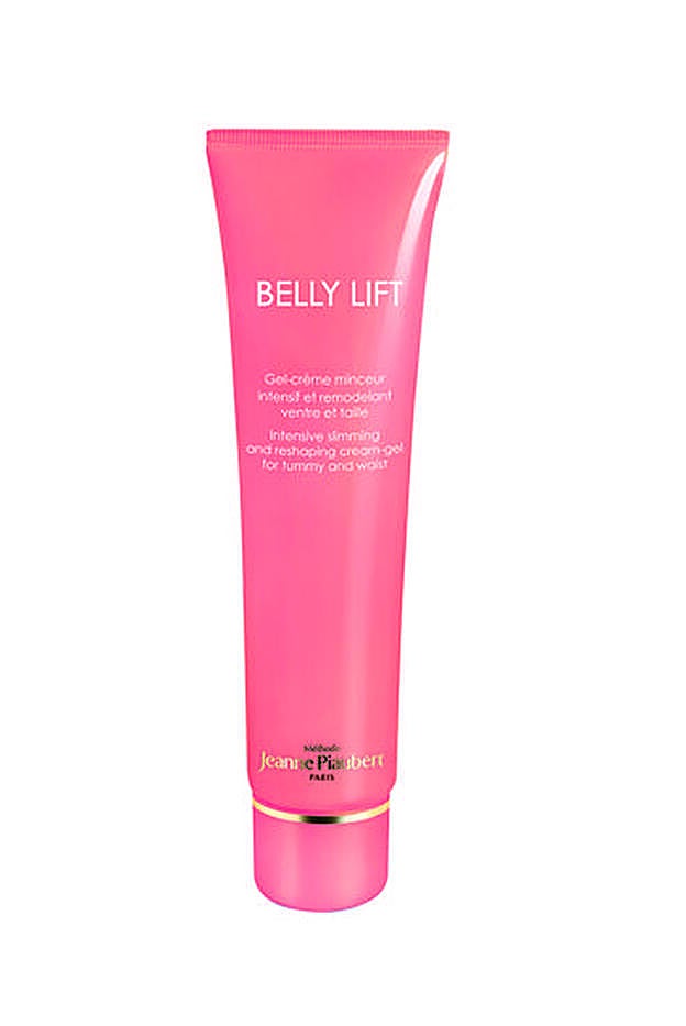 Belly Lift de Jeanne Piaubert Paris. Crema reductora para remodelar el vientre y la cintura con un revolucionario principio activo, ActiGym, que imita el efecto del ejercicio físico para utilizar las grasas en vez de acumularlas. Su textura en gel-crema casi elástica, ofrece un efecto compresor en el vientre y en la cintura reduciendo su contorno en varios centímetros y en solo 4 semanas. (55€, 100 ml)