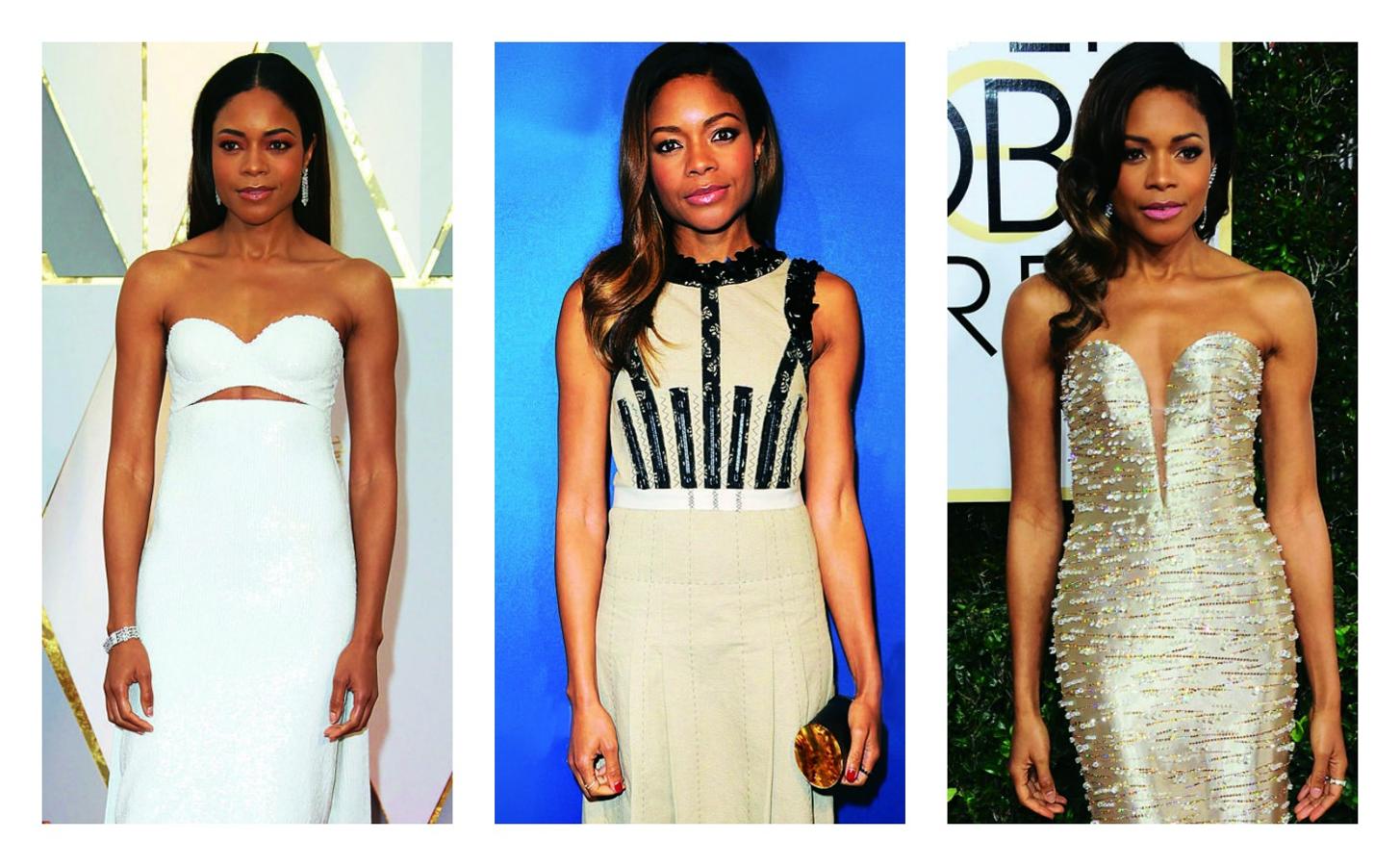 Los 40 no le han podido sentar mejor. La actriz británica ha sido una de las mejor vestidas de los Oscars (estaba nominada a mejor intérprete de reparto, por Moonlight) con un Calvin Klein de lentejuelas con aberturas y capa. Sus colores fetiche van del beis al crudo, pasando por el blanco; y sus firmas son Burberry, Lanvin, Vionnet, Calvin Klein y Armani.