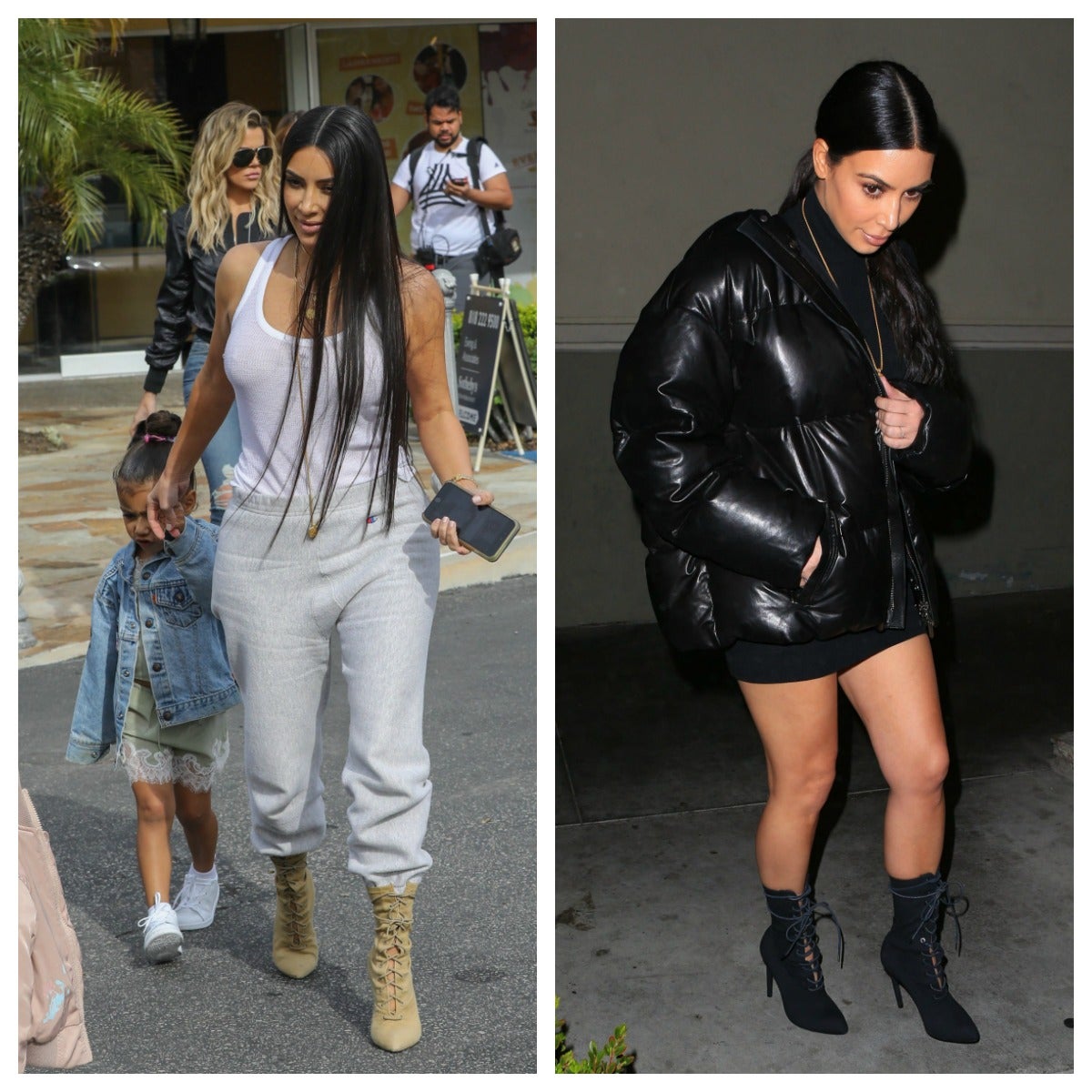 Acordonadas y con el tacón de aguja, las nuevas botas fetiche de Kim Kardashian con tan còmodas -o eso parece- que las combina tanto con looks de día como de noche.