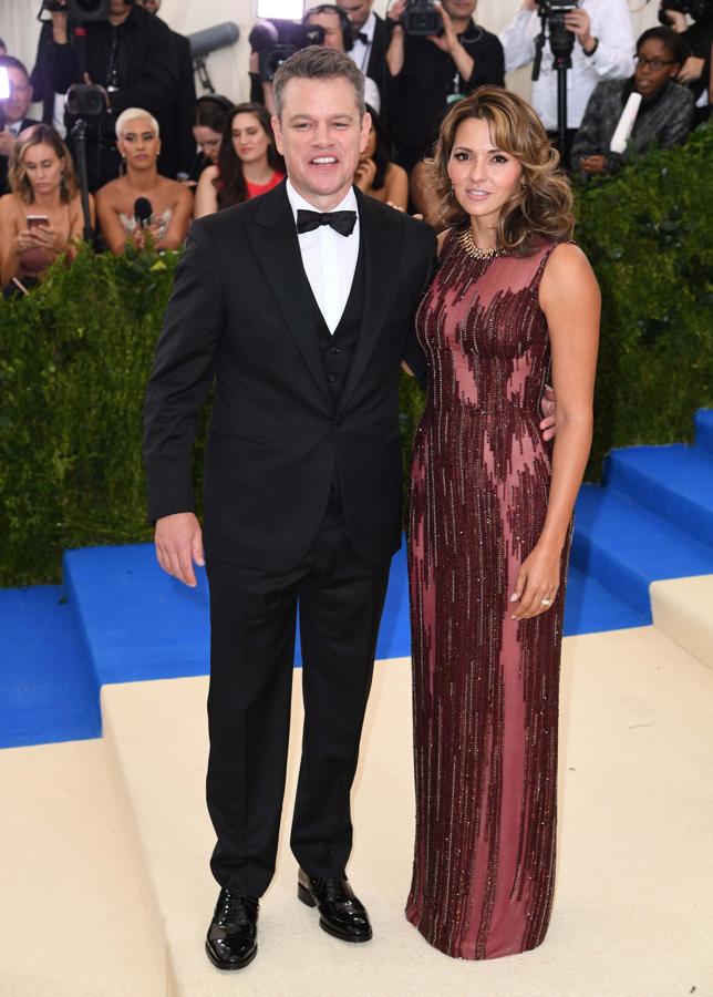 El actor Matt Damon junto a su esposa, Luciana
