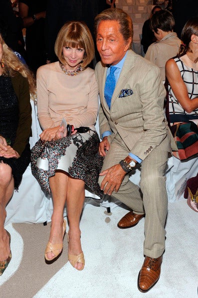 La directora de Vogue (USA) y el diseñador Valentino en el front row de Diane Von Furstenberg