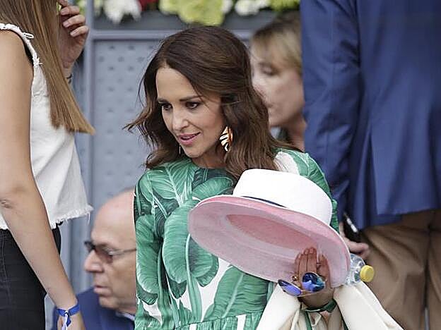 Paula Echevarría a su llegada al torneo de tenis