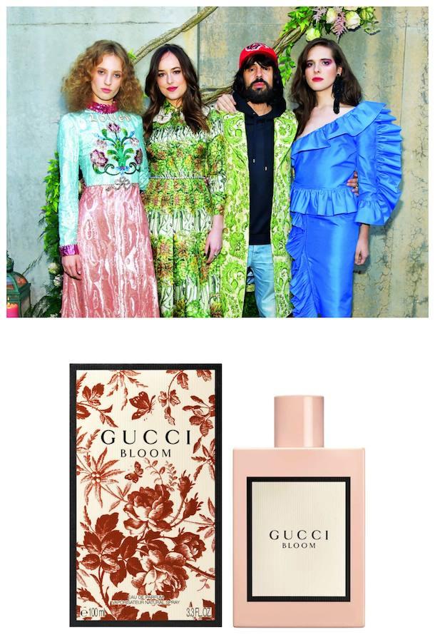 Alessandro Michele, director creativo de Gucci, ha celebrado una fiesta en el museo MoMA PS1 de Nueva York para presentar el que será su primer perfume, Gucci Bloom, que no se comercializará hasta después del verano. Dakota Johnson, Petra Collins y Hari Nef serán las caras de la fragancia.