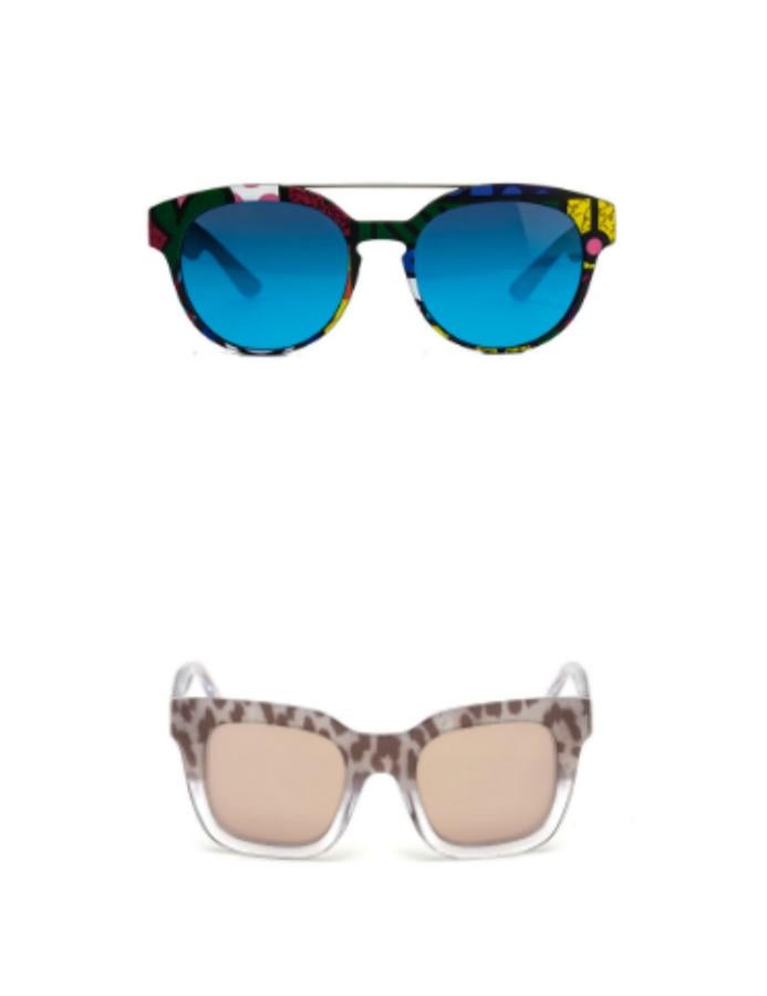 Las monturas no dejan de evolucionar y unen ahora la ligereza y comodidad que permiten los nuevos materiales con la creatividad del diseño. Las gafas de este verano llegan con efectos de todo tipo, desde dibujos imitando el "animal print" hasta estampaciones geométricas o vegetales. De doble marco, estilo retro, elegantes e inconformistas, serán la mejor excusa para ofrecer otra visión de ti misma. Italia Independet, Guess.