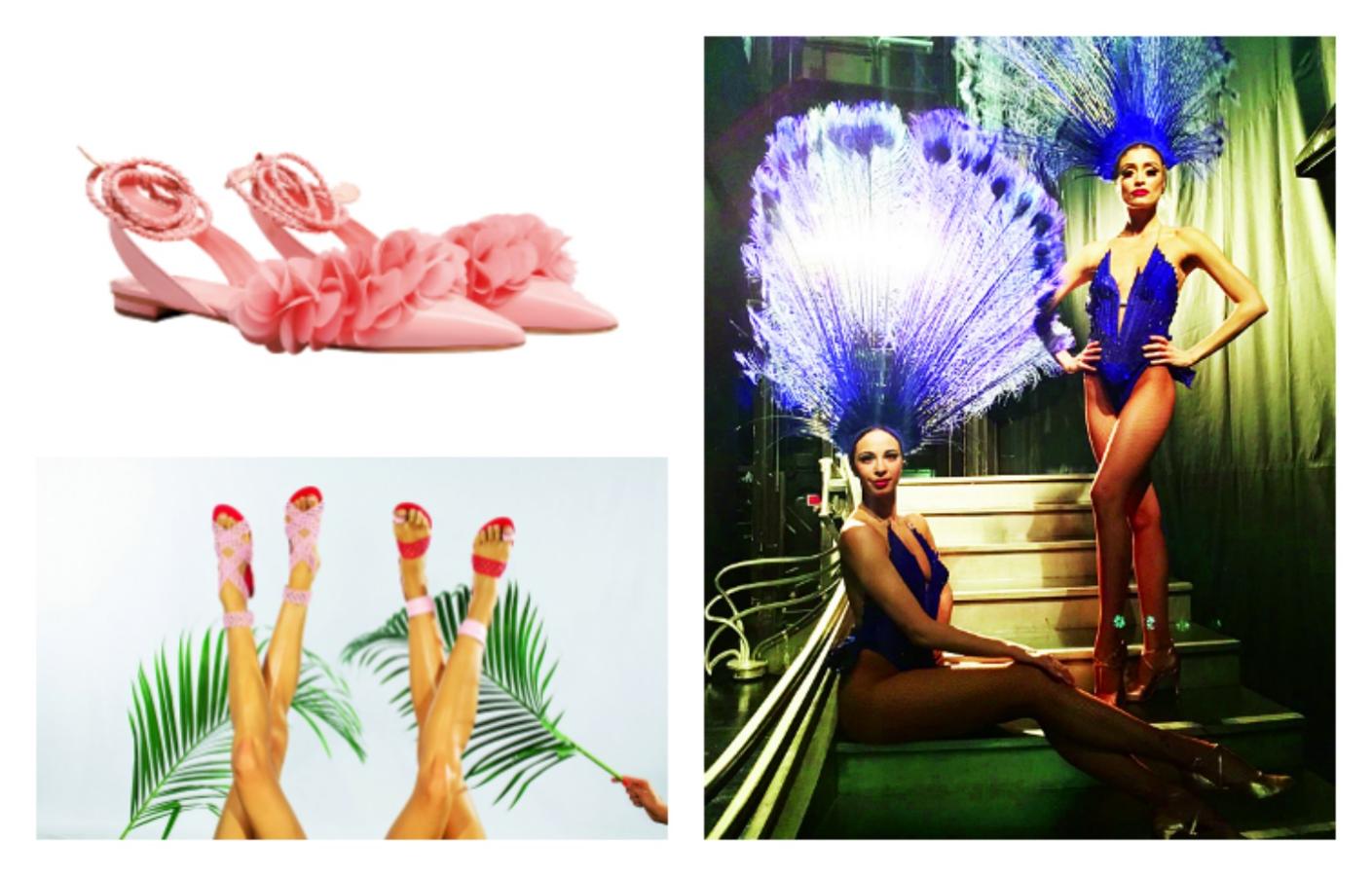 La mexicana Carmen Cerrillo y la brasileña Charlotte Founders son bailarinas del Lido de París y, ahora, fundadoras y diseñadoras de la nueva firma de zapatos Dondoks París. Diseños delicados, muy femeninos y de "máxima comodidad" son las señas de la nueva línea, según sus creadoras. Ideales para no parar de danzar. Carmen, Charlotte y algunos de sus diseños de zapatos para el verano.