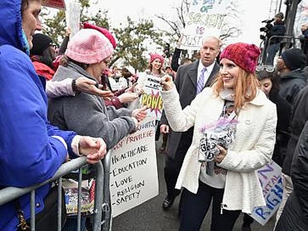 Jessica Chastain en la manifestación de las mujeres contra Donald Trump