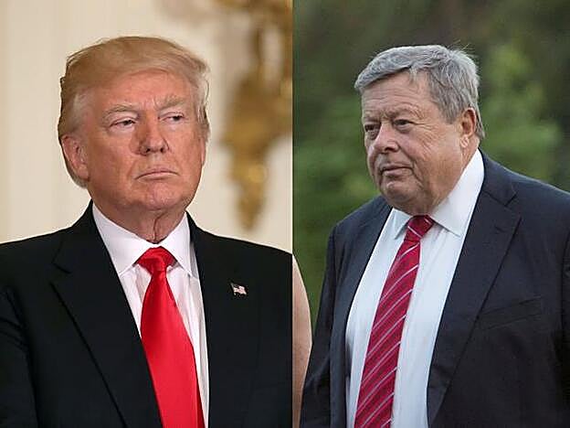 El presidente Trump y su suegro, el padre de Melania, con evidente parecido físico.