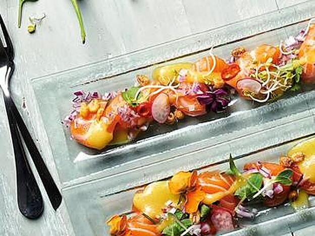 Tiradito de salmón noruego. mardenoruega.es.