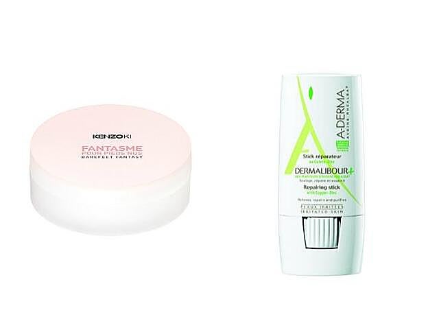 Crema Fantasía de Pies Desnudos de Kenzoki (23,50 euros). Dermalibour+ Stick Reparador de A-Derma (12,64 euros).