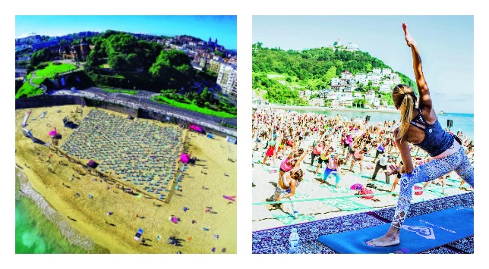 Pero no a tomar el sol, sino a practicar deporte en grupo. Mañana, domingo 23 de julio, la playa de Ondarreta, en San Sebastián, vuelve a acoger el RoxyFitness, un certamen que se organiza en distintas ciudades del mundo y que combina la práctica de yoga, paddle surf y una carrera de seis kilómetros. El año pasado, el festival congregó a más de 1.000 mujeres (ver imágenes). Verónica Blume impartirá la clase de yoga.