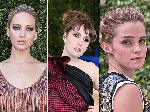 Jennifer Lawrence, Lena Dunham y Emma Watson.