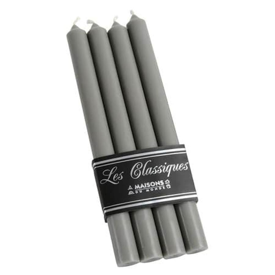 4 velas largas (grises o blancas) de Maisons Du Monde (Precio: 3'99€)
