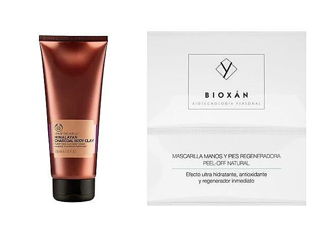 Mascarilla corporal de Carbón del Himalaya de the Body Shop (19 euros9. Mascarilla Manos y Pies Regeneradora Neo Purple Peeloff de Bioxán (34,90 euros).