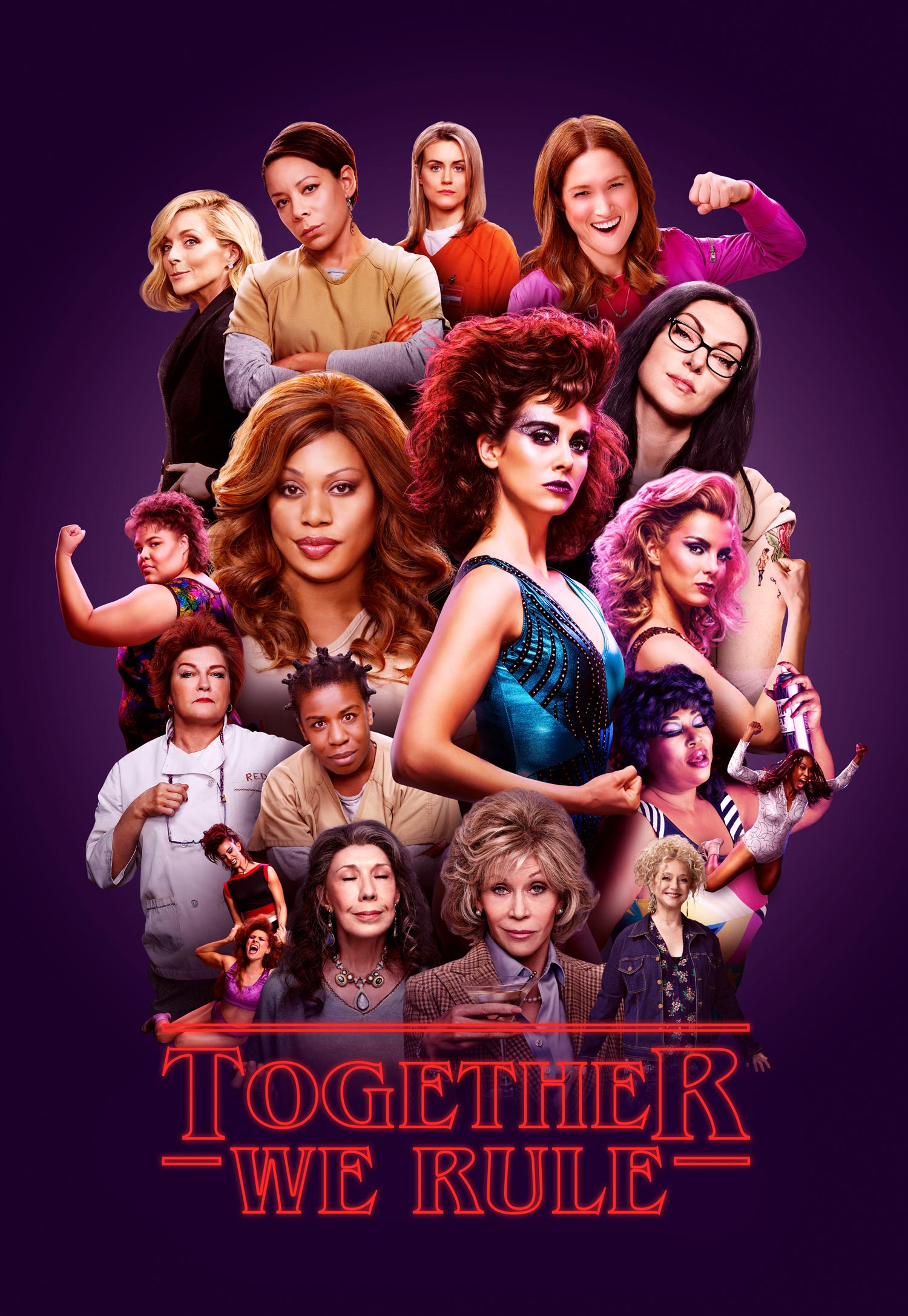 Un cartel en el que aparecen todas las mujeres protagonistas de las nuevas series de Netflix.