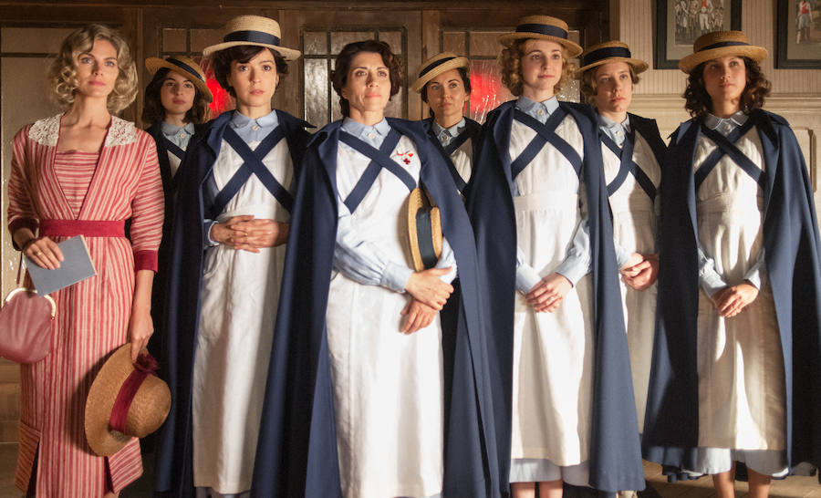 Algunas de las actrices principales de la serie 'Tiempos de guerra', de Bambú Producciones.