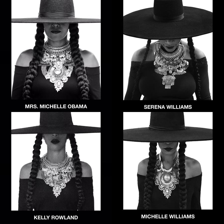 Michelle Obama, Kelly Rowland, Blue Ivy Carter y Serena Williams recrean el 'look' 'Formation' del último disco de la cantante Beyonce.