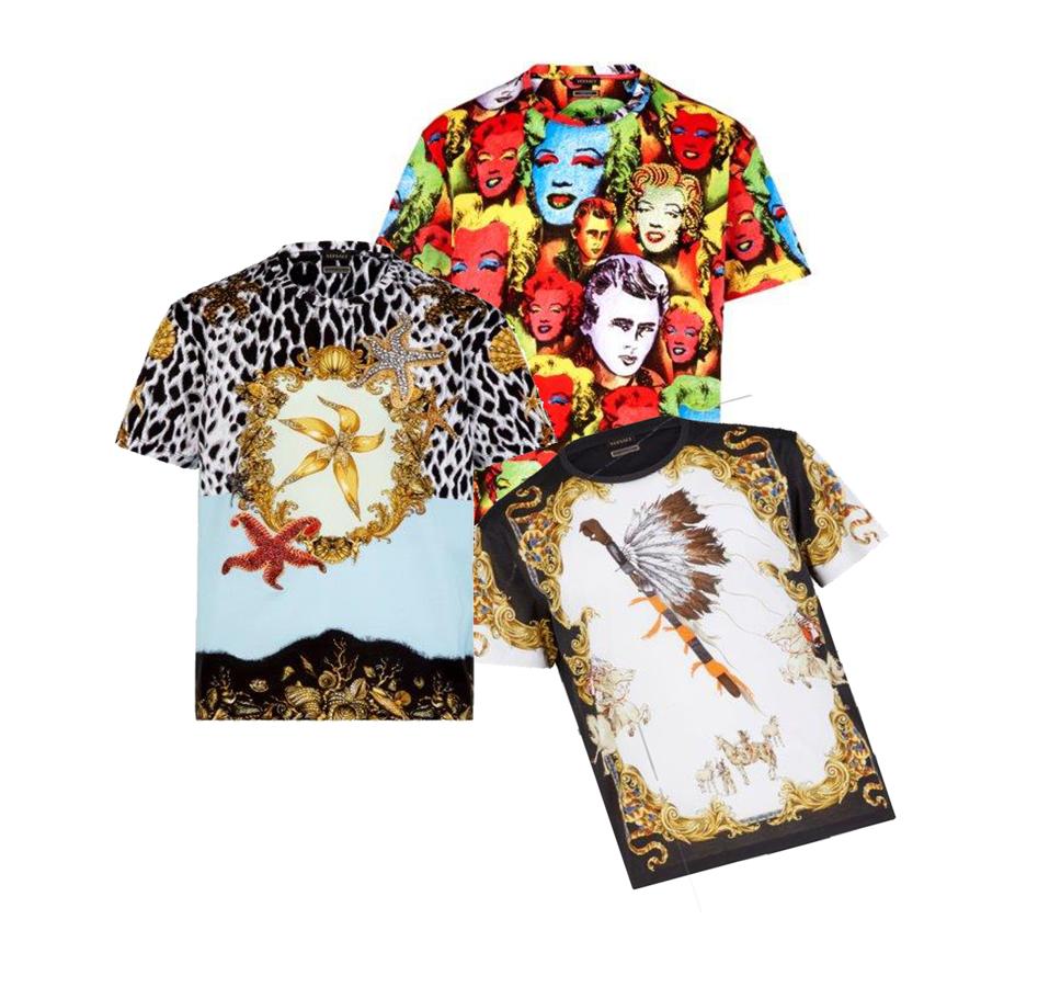 Versace rinde homenaje al pop con una edición limitada de cinco camisetas. Sus estampados formaron parte de sus colecciones en los '90 y también estarán presentes en los vestidos de la firma para la primavera. En www.versace.com.